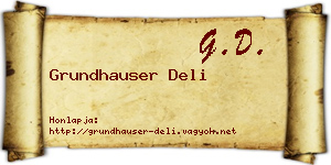 Grundhauser Deli névjegykártya